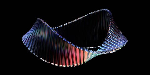 Futuristic glass structure on black background, 3d render