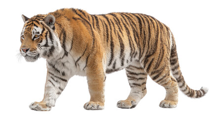 Obraz premium Realistic 3D render of a tiger in natural fur texture background isolated on a Transparent background, PNG file.