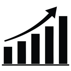 A 3D bar graph with an upward arrow illustrates the success of a business's financial growth