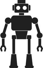 Robotics silhouette vector icon on white background