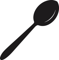Spoon silhouette vector icon on white background 