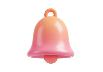 Single festive pink bell ornament hanging with a loop for decoration and celebration