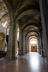 Interior of the historic Santa Maria della Passione church in Milan, Italy