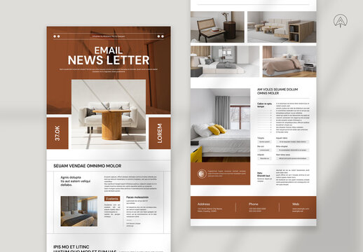 Interior Email News Letter Layout