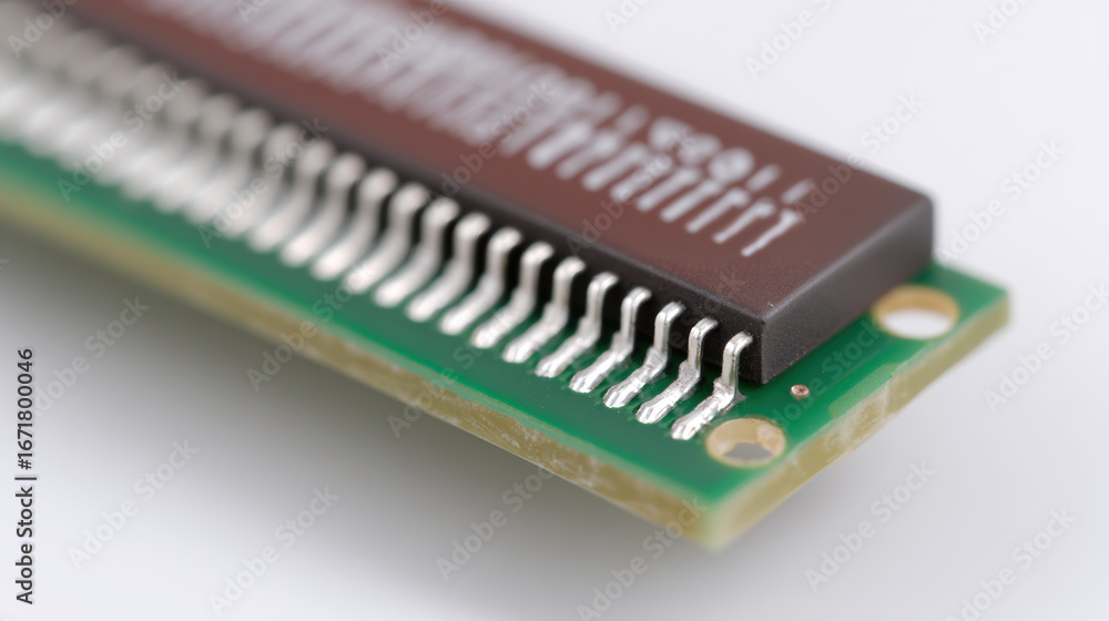 Poster high speed communication circuit board featuring intricate soldering and electronic components. this