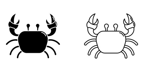 Crab set icon on white background © Dini