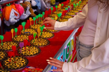 Fototapeta premium girl in amusement park