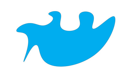 Obraz premium Vibrant abstract blue shape with smooth flowing curves creating a dynamic, modern, and energetic visual for creative projects