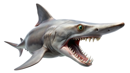 Goblin Shark with Eerie Protruding Jaws – Isolated on Transparent Background – PNG – GENERATIVE AI