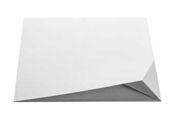 Pristine pale grey textured cardstock with a sharp origami fold, high-key studio lighting on a transparent background, negative space. Concept of sophisticated minimalism