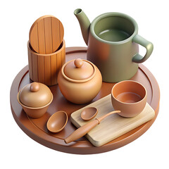 cup of coffee and teapot