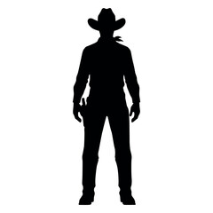 cowboy silhouette western man illustration