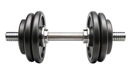 Naklejka premium Dumbbell weight isolated on transparent background for fitness, exercise, gym, workout, training, bodybuilding and muscle strength