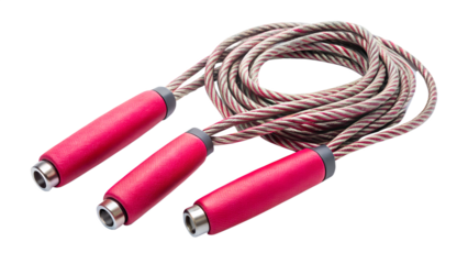 Skipping jump rope isolated on transparent background for exercise, fitness, workout, training, sport, cardio and health