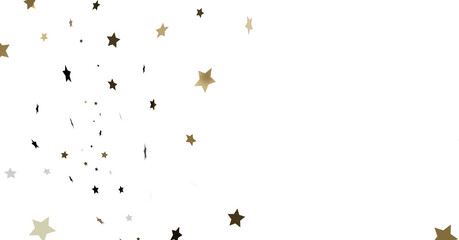 Gold and Black Stars on White Background
