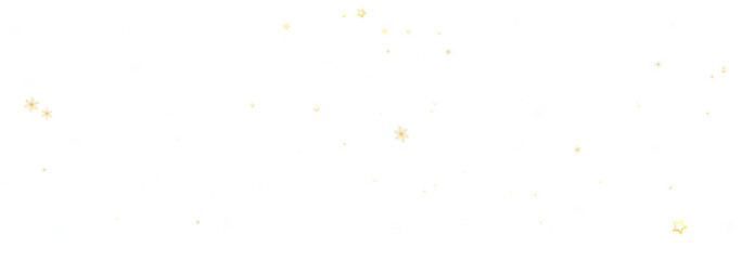 Sparkling gold stars scattered on a white background. Perfect for festive designs.