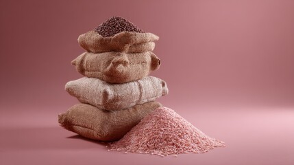 Flour sacks styled photography lifestyle cooking inspiration balance harmony decorative composition cultural aesthetics creativity modern artistic culinary rustic