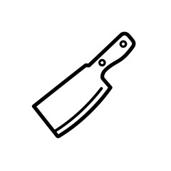 Illustration of a cleaver with a wooden handle and two rivets isolated on a white background
