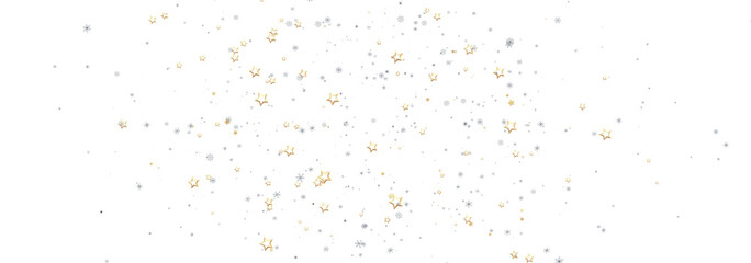 Beautiful image of gold and silver stars falling on a white background. Perfect for holidays, celebrations, and more.