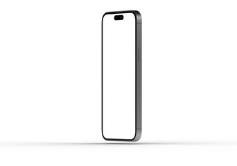 Clean image of a modern smartphone with a blank screen, perfect for app presentations or technology websites.