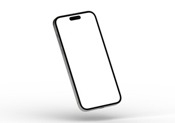 High-quality image of a modern smartphone with a blank screen, perfect for app presentations and website designs.