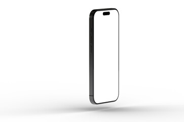 Clean image of a black smartphone with blank screen, perfect for app presentations or website mockups.  High-resolution, easy to use.