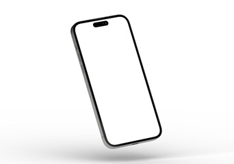 High-quality image of a smartphone with a blank screen, perfect for app presentations or website mockups.