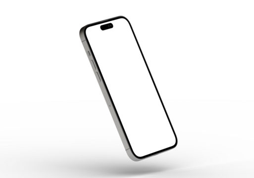High-quality stock photo of a modern smartphone with a blank screen, perfect for app presentations or website mockups.