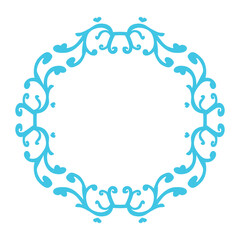 Blue floral decorative frame with copy space for text