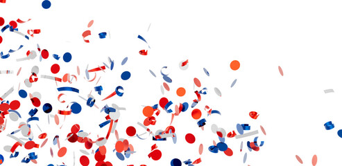 Download this festive image of red, white, and blue confetti perfect for celebrations and parties.