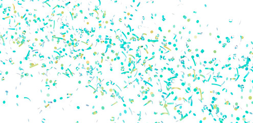 Festive confetti background with teal, gold, and white. Perfect for party invitations, celebrations, and more.