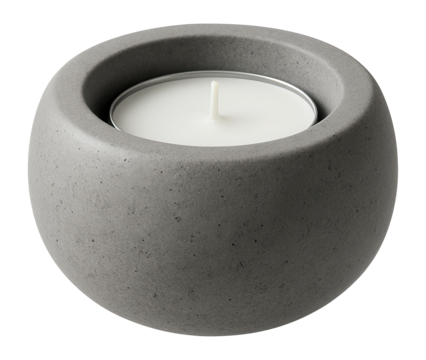 Concrete tealight holder with a smooth surface
