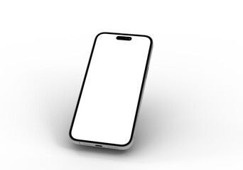 High-quality image of a smartphone with a blank screen, perfect for app presentations or website mockups.