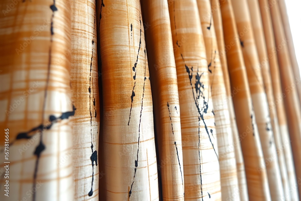 Poster elegant drapery with smooth texture and abstract pattern in warm earthy tones