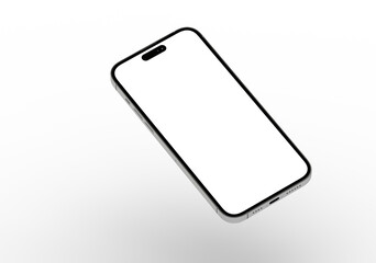 High-quality photo of a modern smartphone with a blank screen, perfect for app presentations or website mockups.