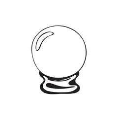 Magic ball, hand drawn in doodle style