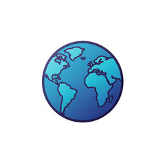 Fototapeta premium Globe of the earth isolated on white background showing continents and oceans for geography and travel concept