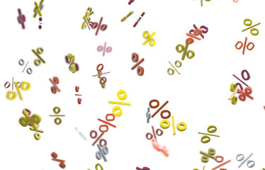 percent shopping digital in 3d. background