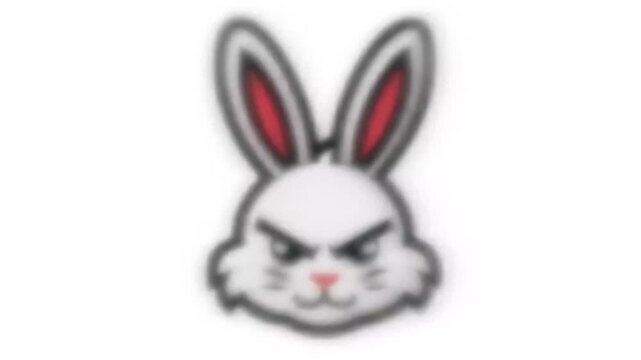 Angry cartoon rabbit head illustration