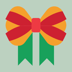 Obraz premium Flat vector gift ribbon bow isolated on white background