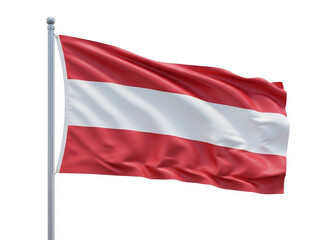 Austria flag waving on white background and Happy Independence day
