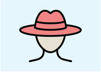Female hat icon, female hat vector
