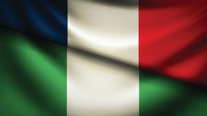 nigeria and france flag fusion design