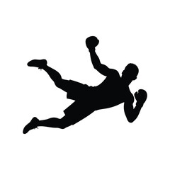 Silhouette of a boxer leaping, a dynamic display of athleticism and power, boxer falling to canvas silhouette vector illustration