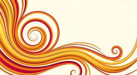 Abstract swirling pattern of warm colors like orange, yellow, and red on a light background