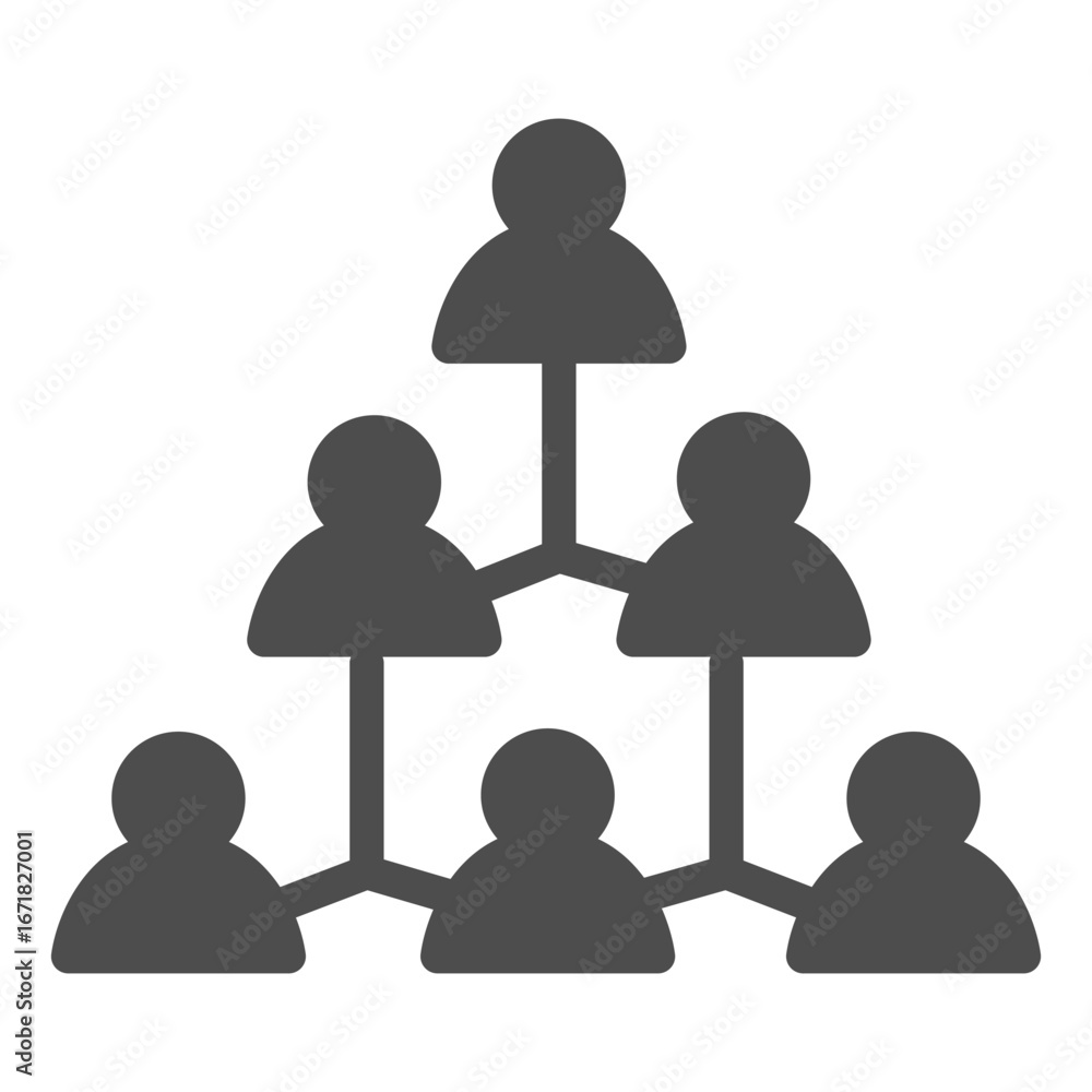 Aufkleber social status pyramid solid icon, osint analytics concept. vector graphics. pyramid scheme with user