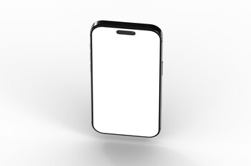 High-quality image of a modern smartphone with a blank screen, perfect for app presentations or website mockups. Easy to use.