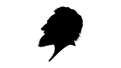 Francisco Pizarro portrait, black isolated silhouette