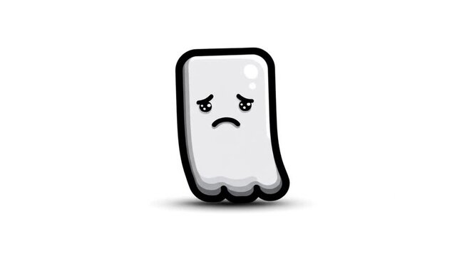 Sad ghost cartoon illustration