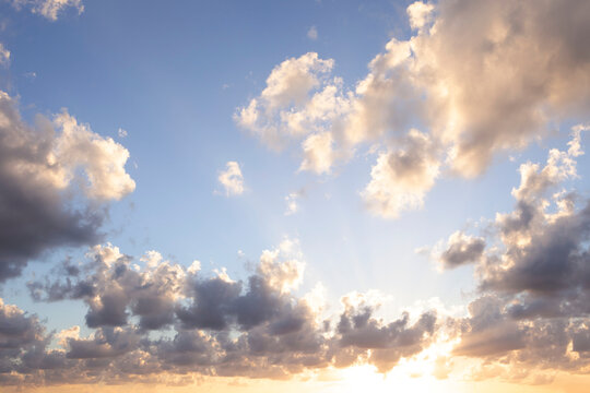 The sky is a beautiful swirl of blue vanilla, with clouds ranging from pure white to mysterious, dark shades.